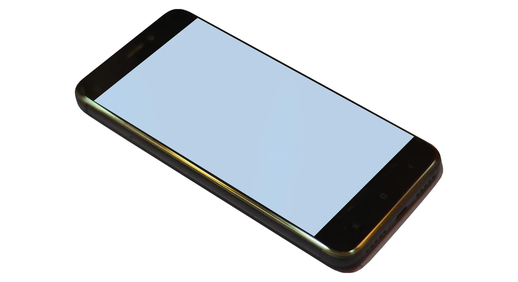 Celular negro con la pantalla en blanco, producto ilustrativo de la demo
