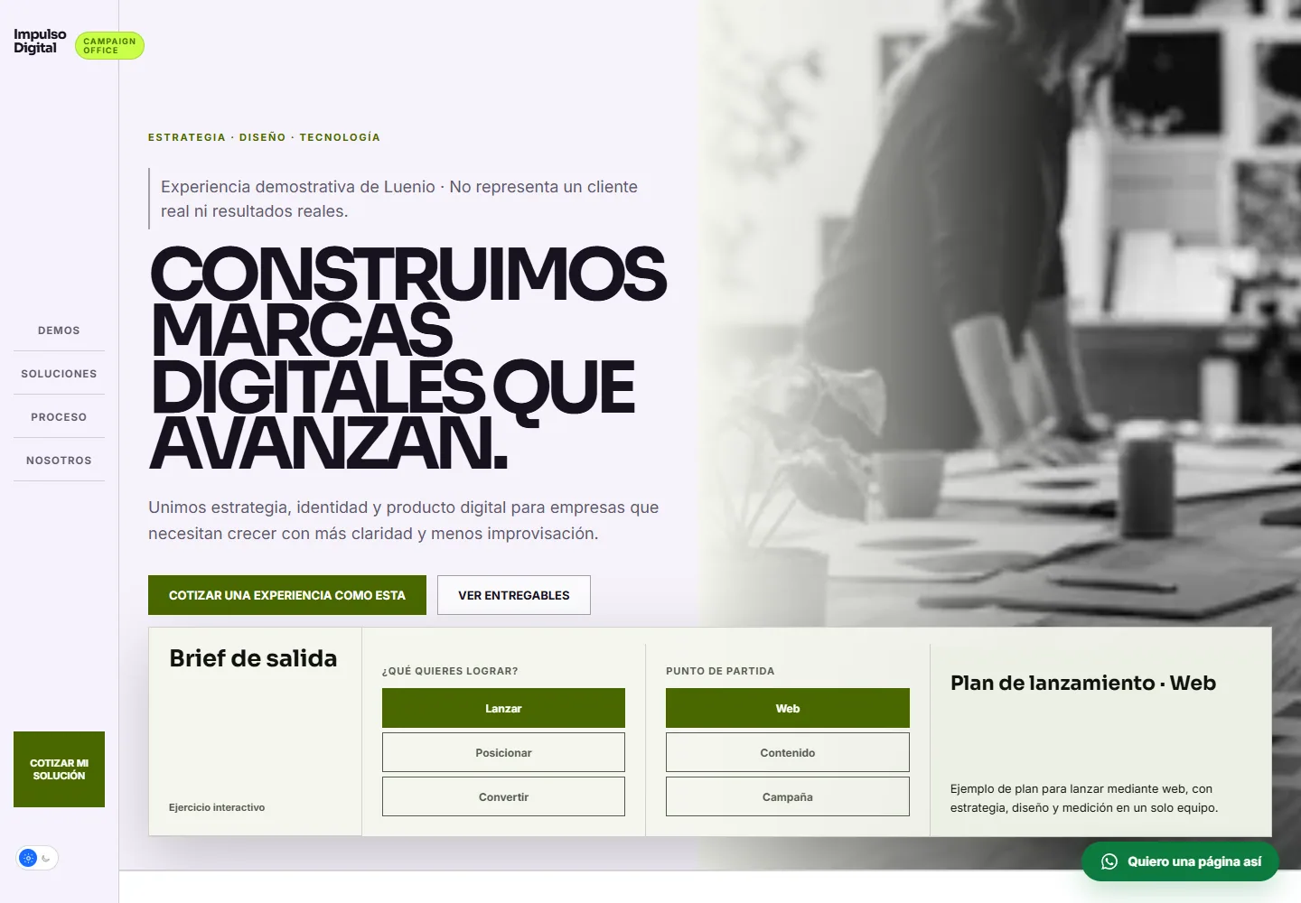 Vista ilustrativa de una experiencia para agencias