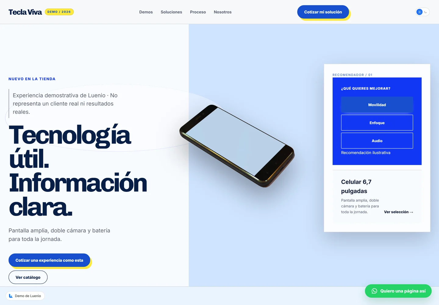 Vista ilustrativa de una experiencia para ecommerce