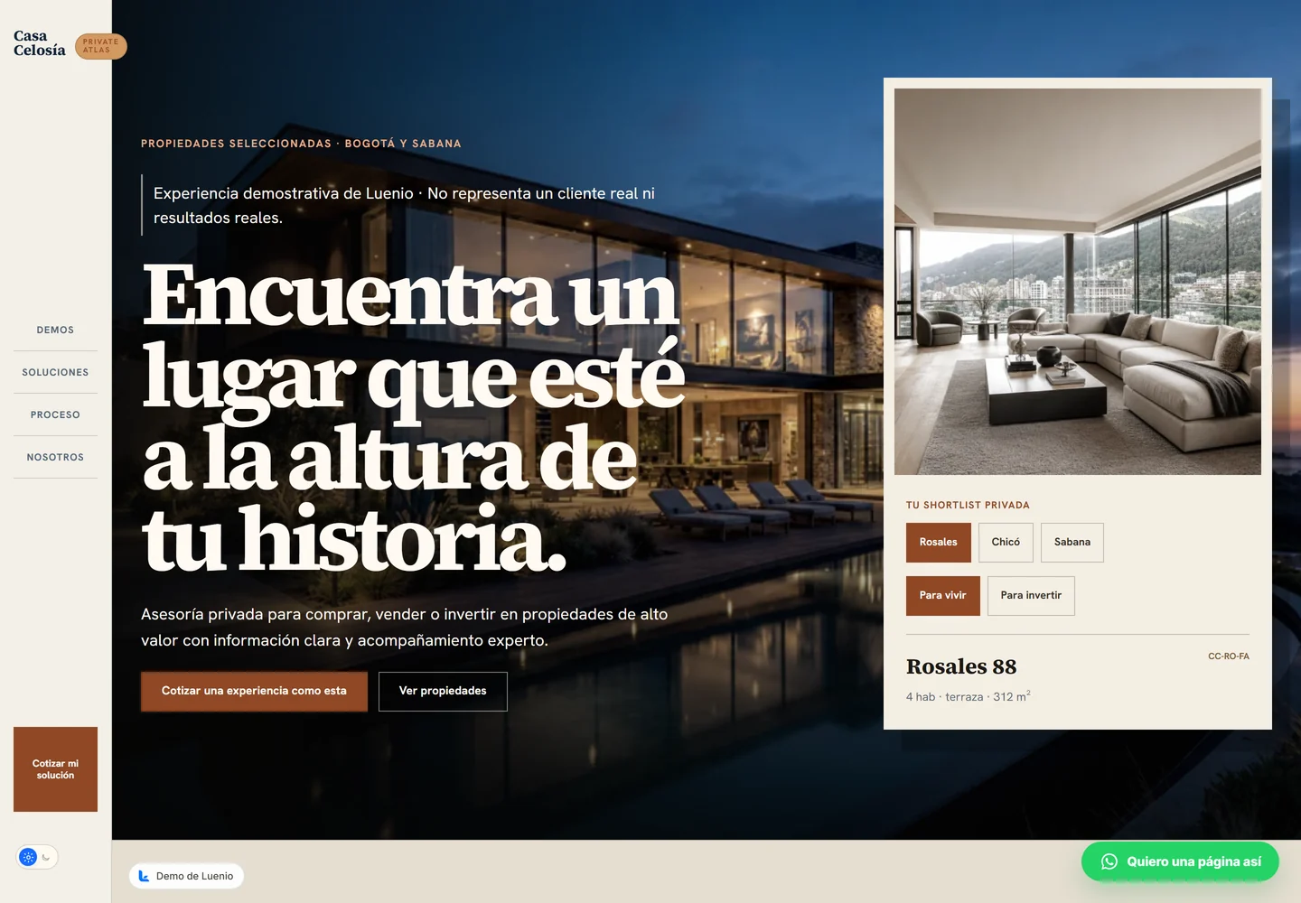 Vista ilustrativa de una experiencia para inmobiliarias